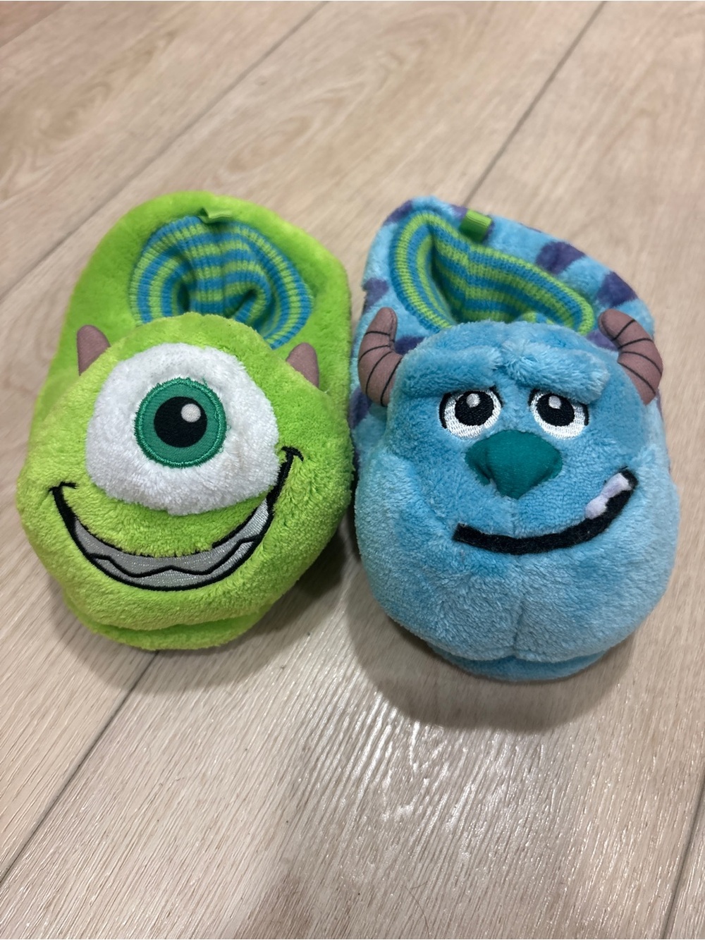 Disney Monsters, Inc. Plush Slippers - Green & Blue